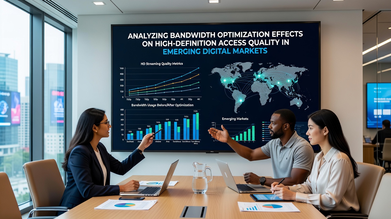 Network performance metrics showing high-definition quality improvements after bandwidth optimization rollout