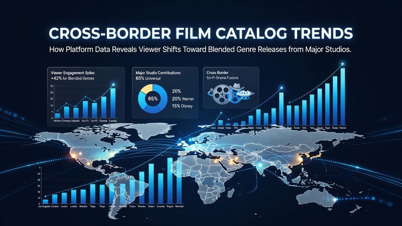 Streaming platform interface displaying blended genre film recommendations across international catalogs