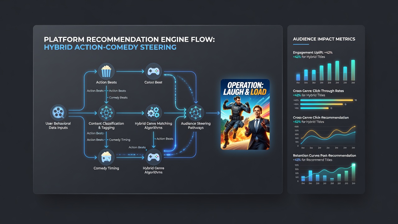 Analytics graph illustrating cross-genre pairing trends between Indian and American action-comedy releases