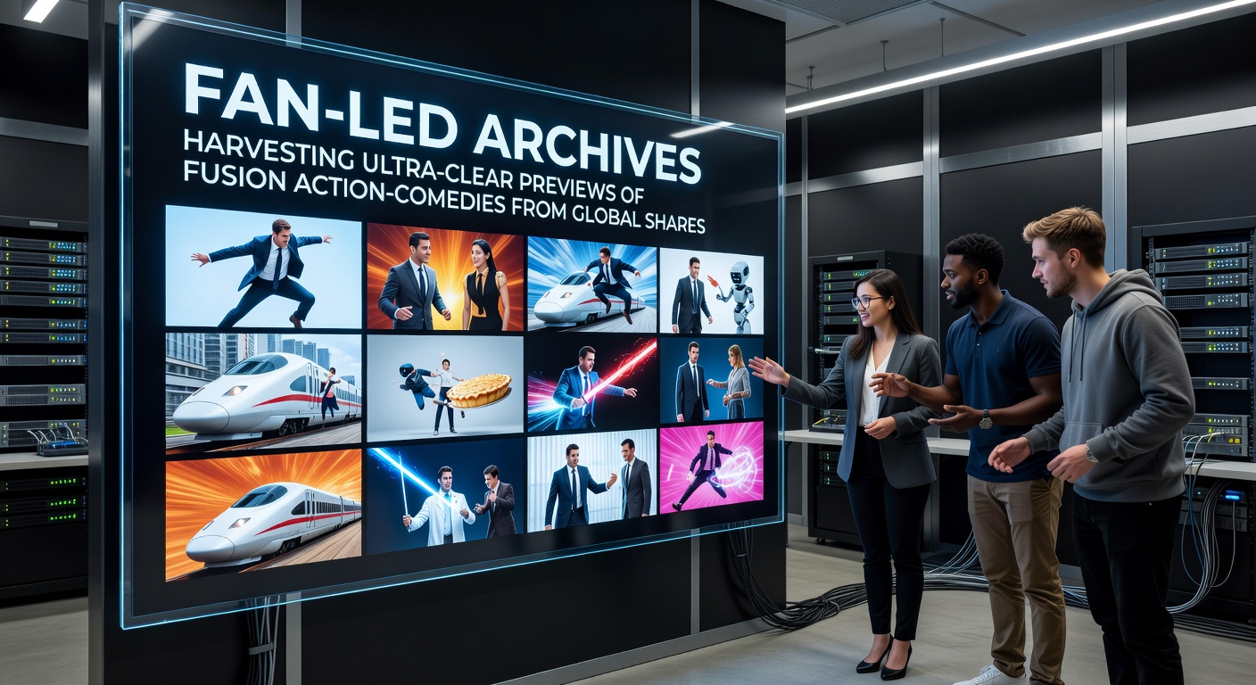Fans collaborating online to curate high-resolution previews of action-comedy hybrid films from diverse international sources