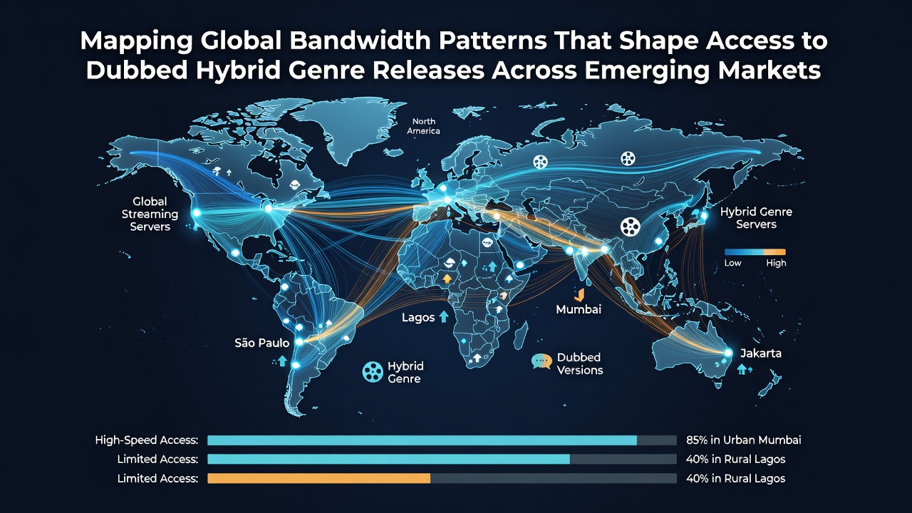 Global map illustrating bandwidth distribution patterns across emerging markets in 2026