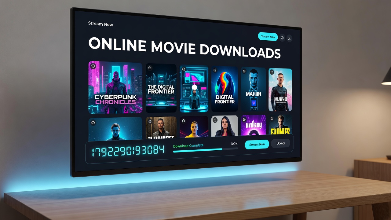 Illustration of secure digital rights management processes for movie files