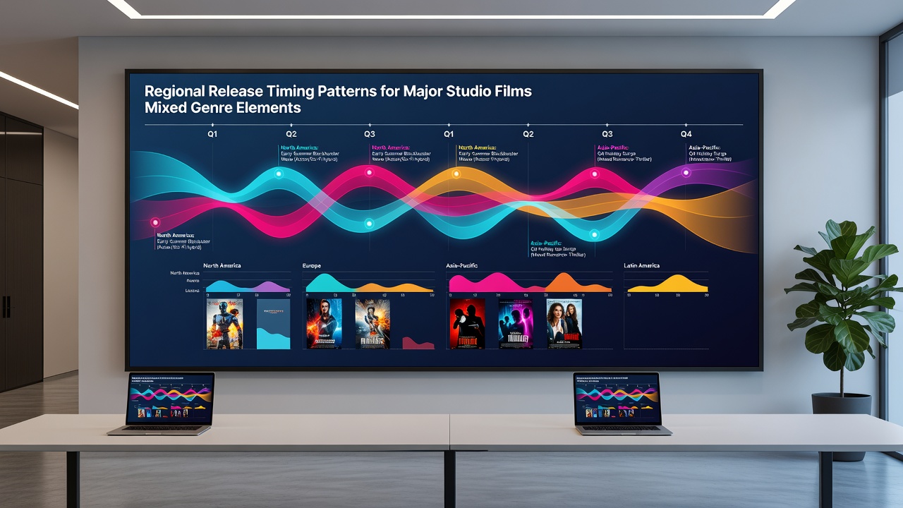 Detailed chart illustrating release date variations for hybrid genre films in key international territories
